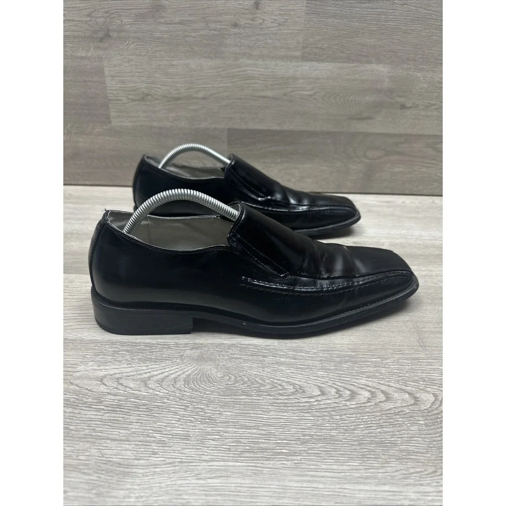 Stacy Adams Black Leather Loafers Slip On Men's Dress‎ Shoes 9.5M  Very Nice